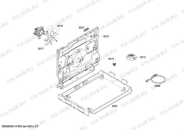 Взрыв-схема плиты (духовки) Bosch HCE744720U - Схема узла 02