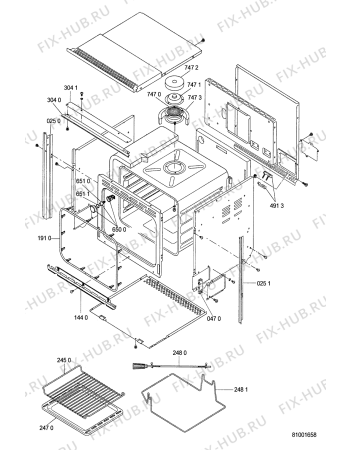 Схема №4 AKP 949 WH с изображением Дверца для духового шкафа Whirlpool 481241618174