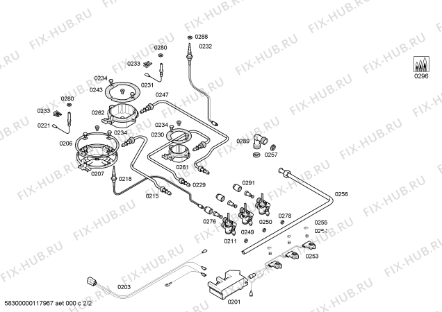 Схема №1 3ETG395N с изображением Трубка горелки для электропечи Bosch 00660365