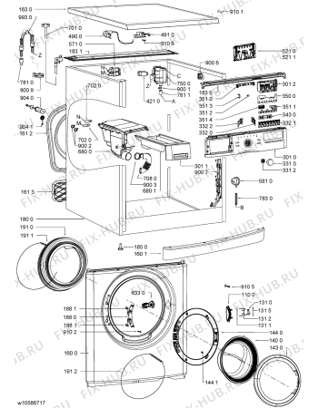 Схема №2 AWO 164U2 с изображением Модуль (плата) для стиралки Whirlpool 481010579898