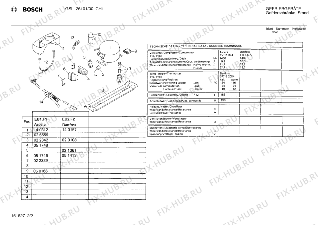 Взрыв-схема холодильника Bosch GSL26101 GSL2610 - Схема узла 02