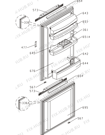 Взрыв-схема холодильника Gorenje RKI5238W (273393, HZI2386) - Схема узла 02