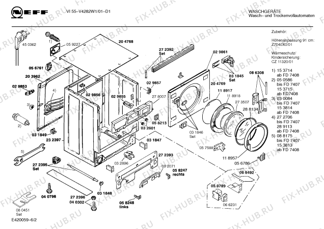 Взрыв-схема стиральной машины Neff V4282W1 VI55 - Схема узла 02