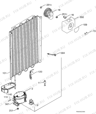 Взрыв-схема холодильника Aeg Electrolux SD81640-6I - Схема узла Cooling system 017