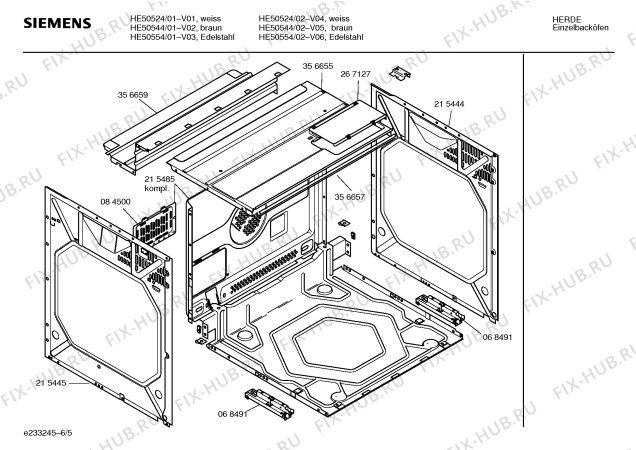Схема №3 HE50544 с изображением Инструкция по эксплуатации для плиты (духовки) Siemens 00524728