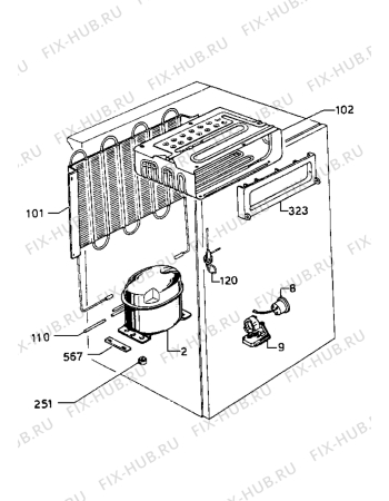 Взрыв-схема холодильника Zanussi ZF142T - Схема узла Cooling system 017