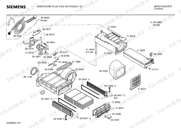 Схема №3 WT57630 Siwatherm Plus 5763 с изображением Панель для сушилки Siemens 00285399