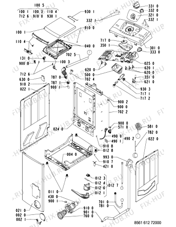 Схема №2 AWT 6124 с изображением Обшивка для стиральной машины Whirlpool 481245211157
