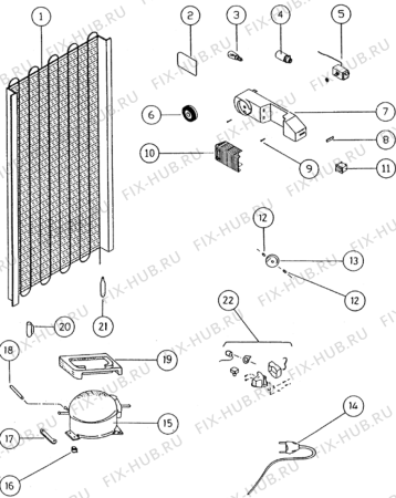 Взрыв-схема холодильника 2I MARCHI FRG2330TRPHILCO (F015237) - Схема узла