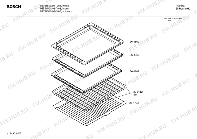 Схема №2 HEN4500 с изображением Инструкция по эксплуатации для плиты (духовки) Bosch 00581815