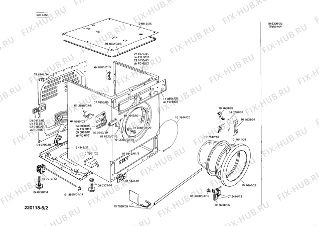 Взрыв-схема стиральной машины Siemens WV4850 SIWAMAT 485 - Схема узла 02