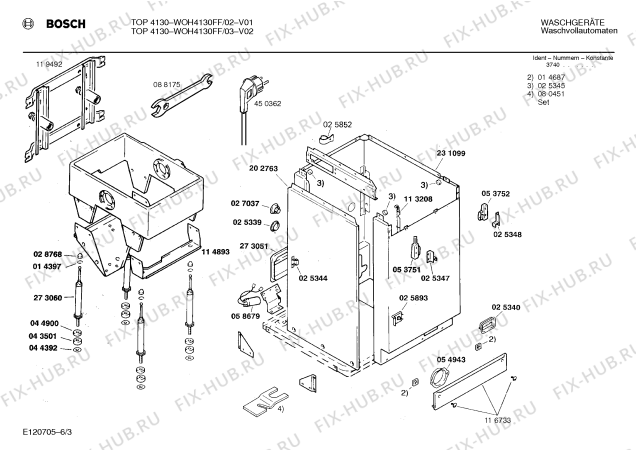 Схема №4 WOH4130FF TOP4130 с изображением Панель для стиралки Bosch 00273279