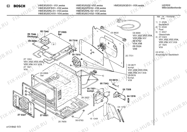 Схема №2 HME8520FB с изображением Панель управления для микроволновой печи Bosch 00287034