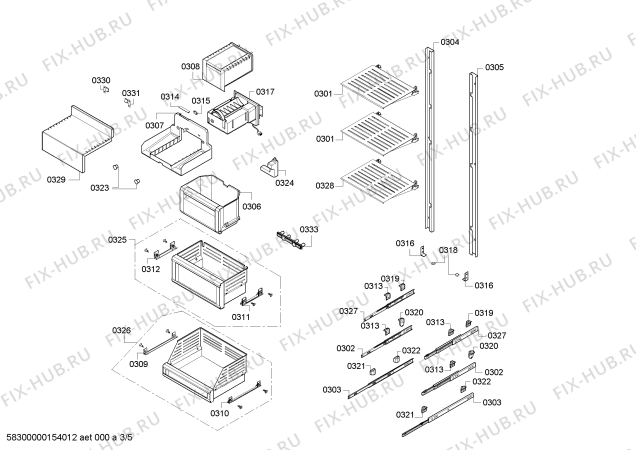 Схема №1 RC462700 с изображением Монтажный набор для холодильника Bosch 00703406