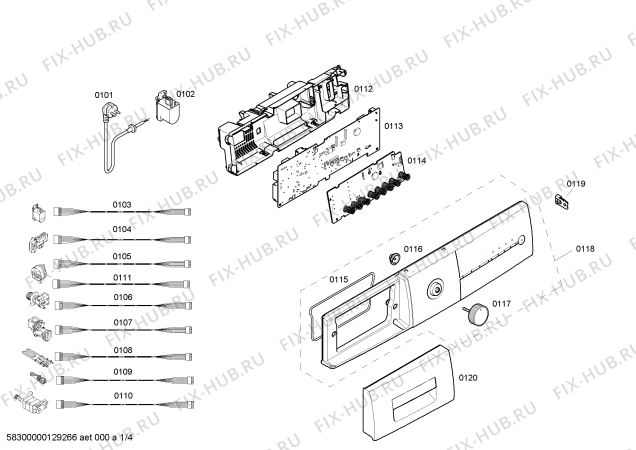 Схема №2 WM08E161ME с изображением Панель управления для стиралки Siemens 00667394