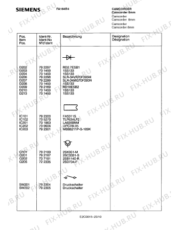 Схема №7 FA164R4 с изображением Часть корпуса для телевизора Siemens 00782878