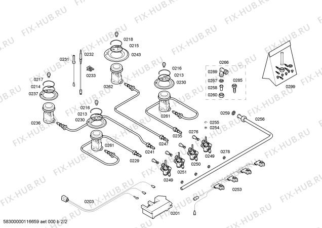 Схема №2 T2526N0IL с изображением Монтажный набор для плиты (духовки) Bosch 00604228