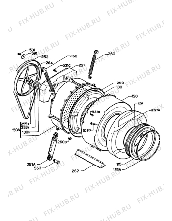 Взрыв-схема стиральной машины Castor CWM800C - Схема узла Tub and drum