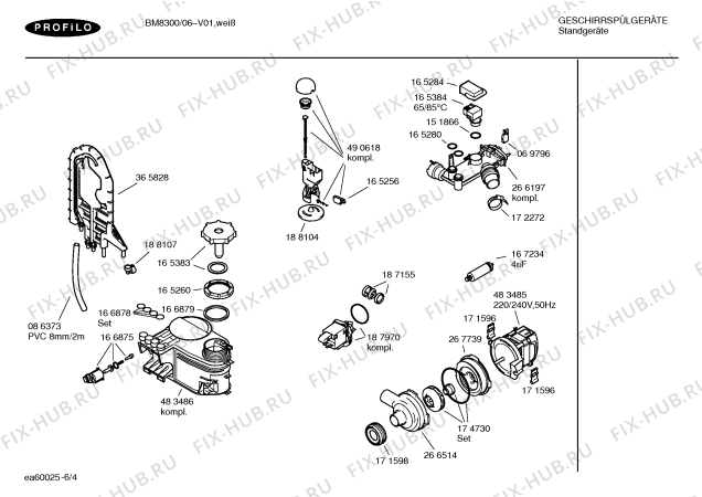 Схема №1 BM8300 с изображением Инструкция по эксплуатации для посудомойки Bosch 00586070