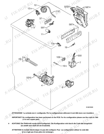 Взрыв-схема стиральной машины Arthurmartinelux AWF1450 - Схема узла Electrical equipment 268