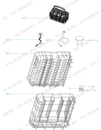 Взрыв-схема посудомоечной машины Gorenje GV51214UK (414076, WQP8-7312) - Схема узла 07