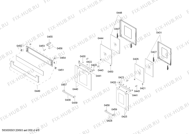 Схема №2 HQ745B56E с изображением Изоляция для плиты (духовки) Bosch 00662775