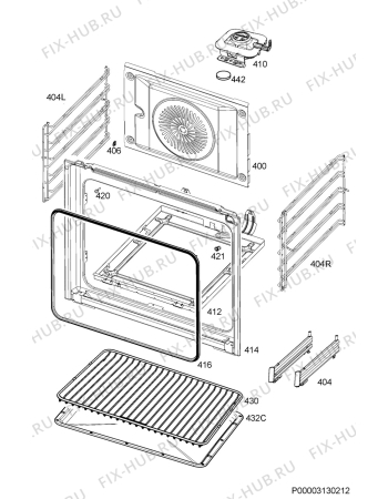Взрыв-схема плиты (духовки) Aeg BPK535120W - Схема узла Oven