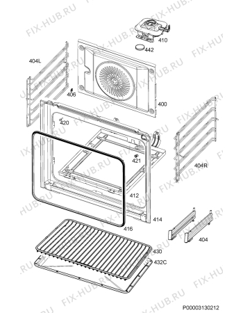 Взрыв-схема плиты (духовки) Aeg BPK535120M - Схема узла Oven