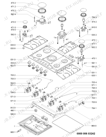 Схема №2 402.259.22 HB G38 S HOB IK с изображением Клавиша для электропечи Whirlpool 481061522751