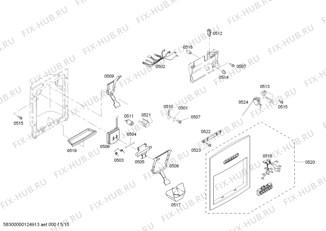 Схема №3 KBUDT4275E с изображением Винт для посудомоечной машины Bosch 00422449