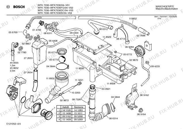 Схема №3 WFK7030 WFK6030 с изображением Панель для стиралки Bosch 00285475