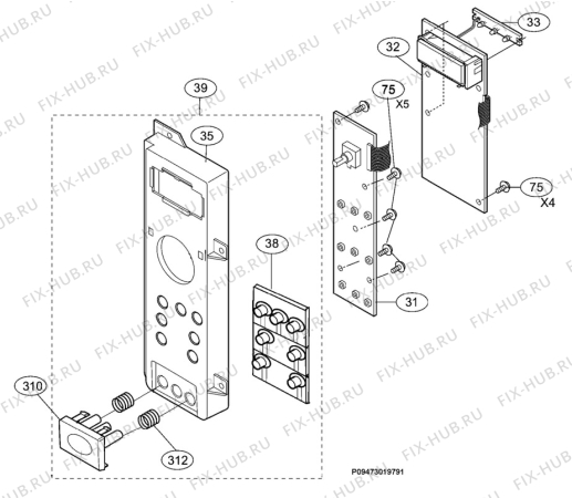 Взрыв-схема микроволновой печи Juno Electrolux JMW2061E - Схема узла Section 2