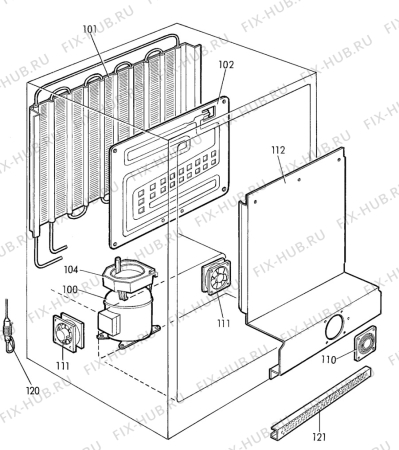 Взрыв-схема холодильника Electrolux MRB555 - Схема узла C10 Cold, users manual