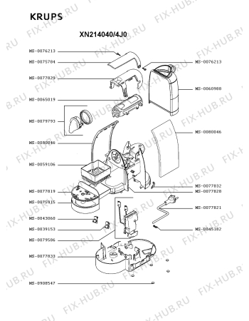 Схема №1 XN214040/4J0 с изображением Насос (помпа) для электрокофемашины Krups MS-0079698