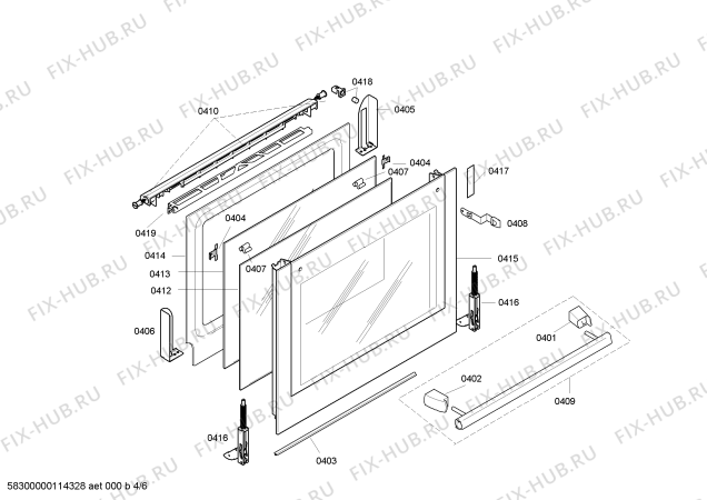 Схема №4 HEN700550 с изображением Фронтальное стекло для плиты (духовки) Bosch 00476276