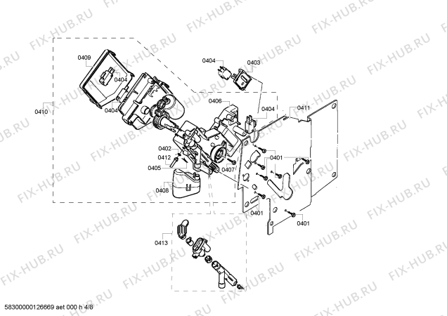 Схема №4 TCA6401 Benvenuto B40 с изображением Труба для кофеварки (кофемашины) Siemens 00605750