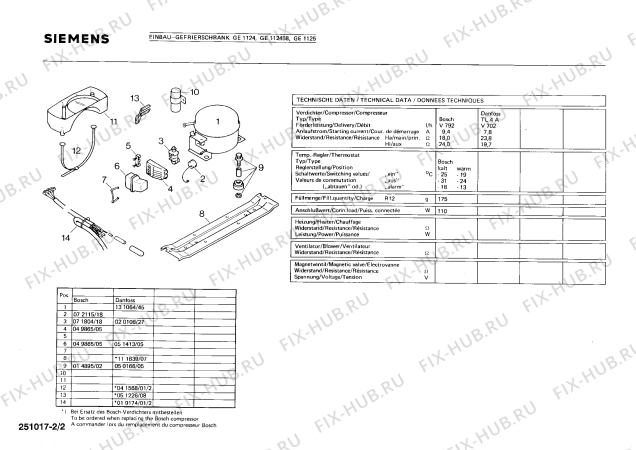 Взрыв-схема холодильника Siemens GE1125 - Схема узла 02