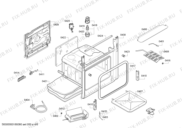 Взрыв-схема плиты (духовки) Bosch HGG223123F - Схема узла 04