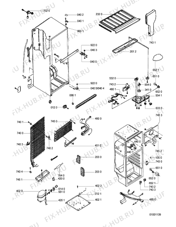 Схема №1 ART 719 с изображением Дверца для холодильной камеры Whirlpool 481244078967