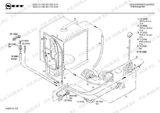Взрыв-схема посудомоечной машины Neff 195301773 5223.11I - Схема узла 03