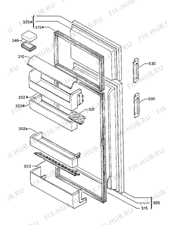 Взрыв-схема холодильника Zanussi ZF23/6D - Схема узла Refrigerator door