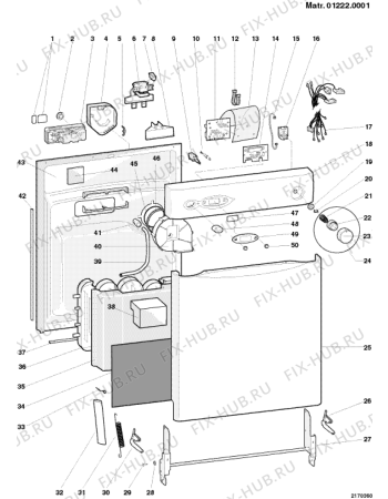Взрыв-схема посудомоечной машины Ariston AFA400X (F028162) - Схема узла