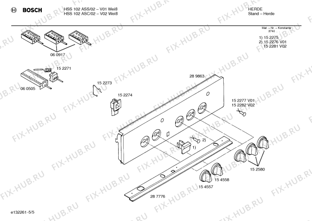 Схема №5 HSS102ASS с изображением Стеклокерамика для плиты (духовки) Bosch 00207783