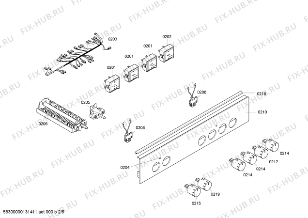 Схема №2 HLN342220B с изображением Ручка управления духовкой для плиты (духовки) Bosch 00611519