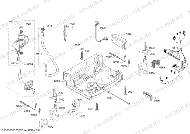 Взрыв-схема посудомоечной машины Bosch SMI50D42EU SilencePlus - Схема узла 05