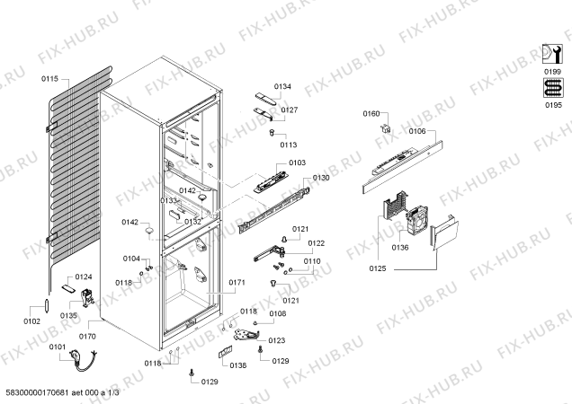 Схема №1 BD3058L3AV с изображением Контейнер для холодильника Bosch 00145527