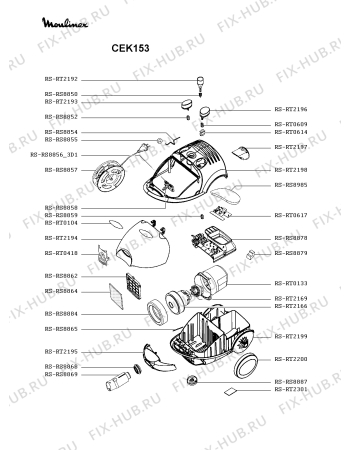 Схема №2 CEK154 с изображением Покрытие для электропылесоса Moulinex RS-RT2194