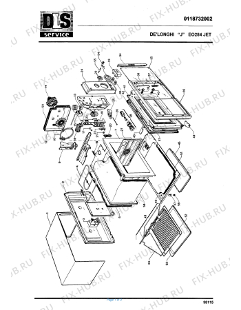 Схема №1 EO 284JET с изображением Обшивка для электропечи DELONGHI 5918109800