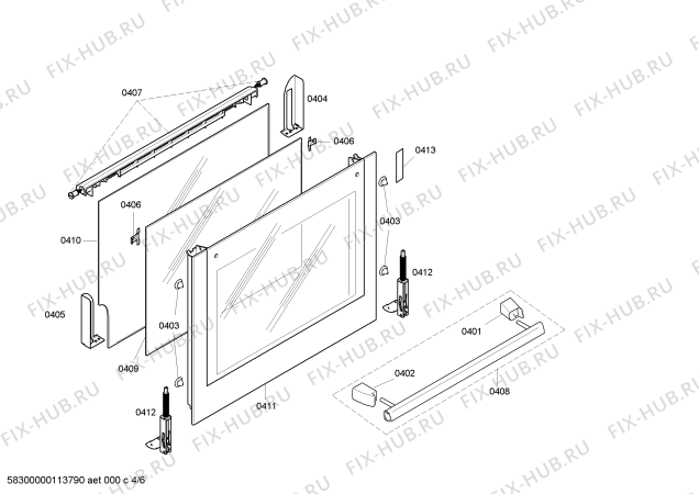 Схема №4 HEN330850 с изображением Панель управления для плиты (духовки) Bosch 00449254