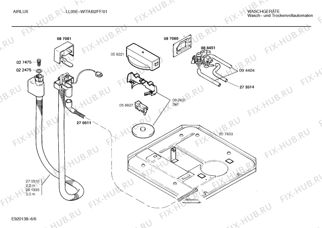 Схема №4 WITAI02FF airlux LL05E с изображением Ручка для стиралки Bosch 00095094